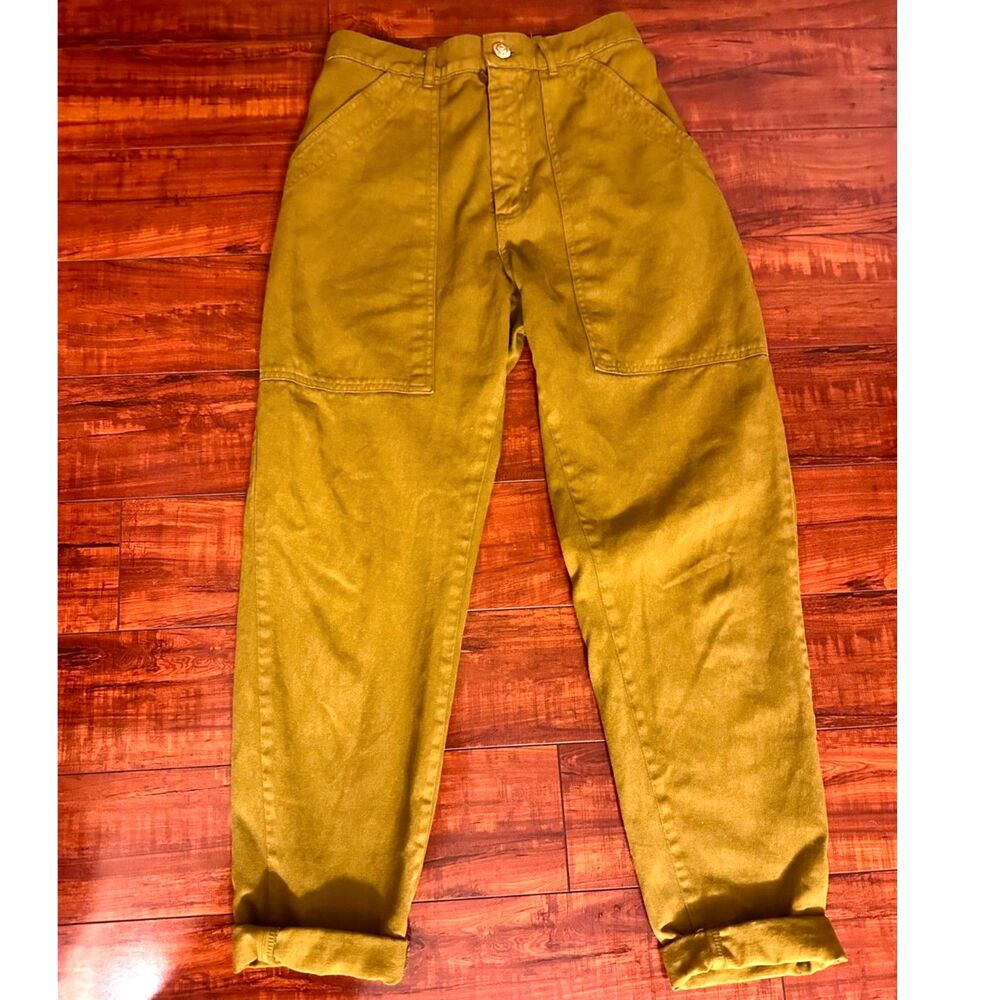 Big Bud Press Retro Streetwear Workwear Cotton Loose Fit Green Pencil Pants S